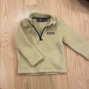 Vineyard Vines Kids' Tan Sherpa Fleece Pullover